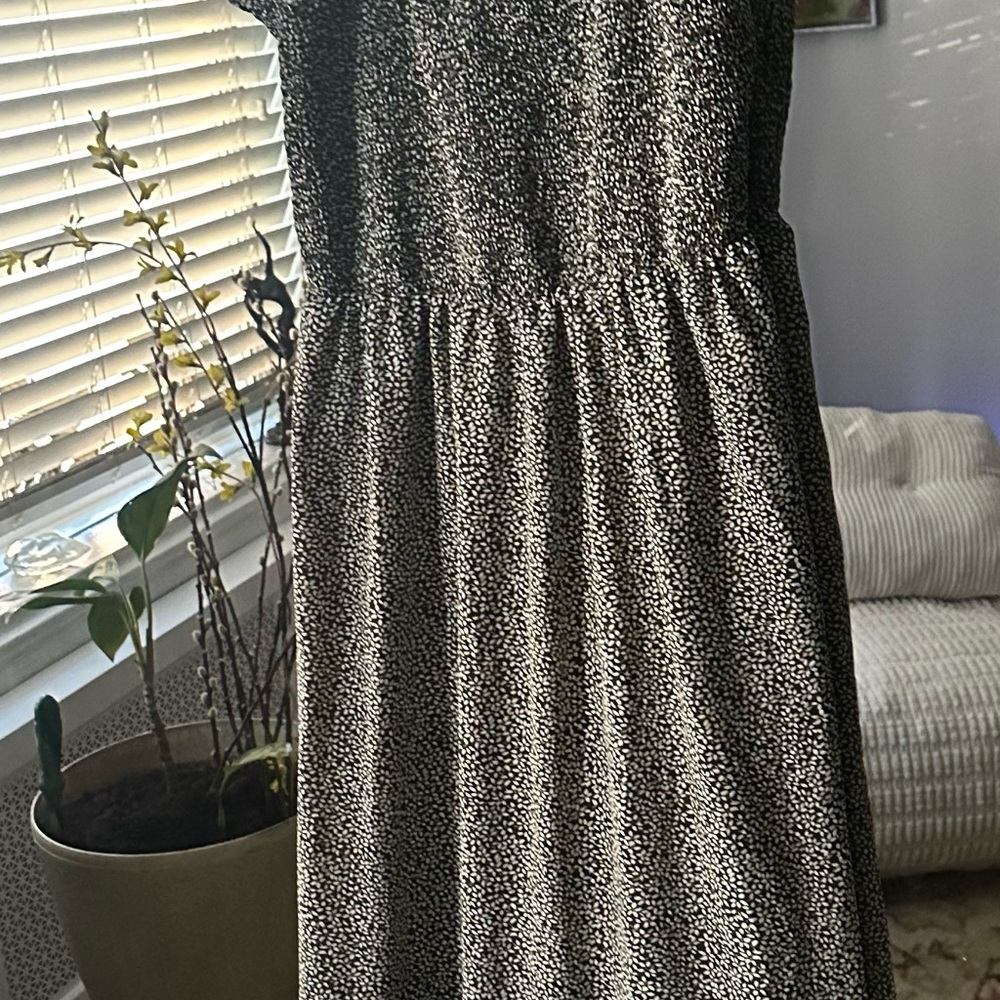 Green and cream Midi Dress